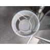 TABLE BASSE ROTIN BLANC DESSUS VERRE