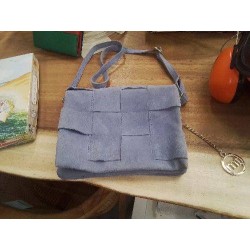 SAC CUIR MAUVE TRESSÉ ITALIE