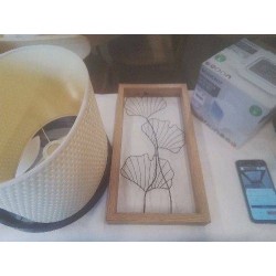 CADRE DECO FEUILLES METAL GINKGO BILOBA