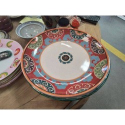 PLAT ROND CREUX H ET H MOTIFS COLORES SUZANI
