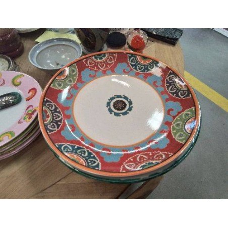 PLAT ROND CREUX H ET H MOTIFS COLORES SUZANI