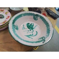 PLAT ANCIEN EMAILLE BLC VERT