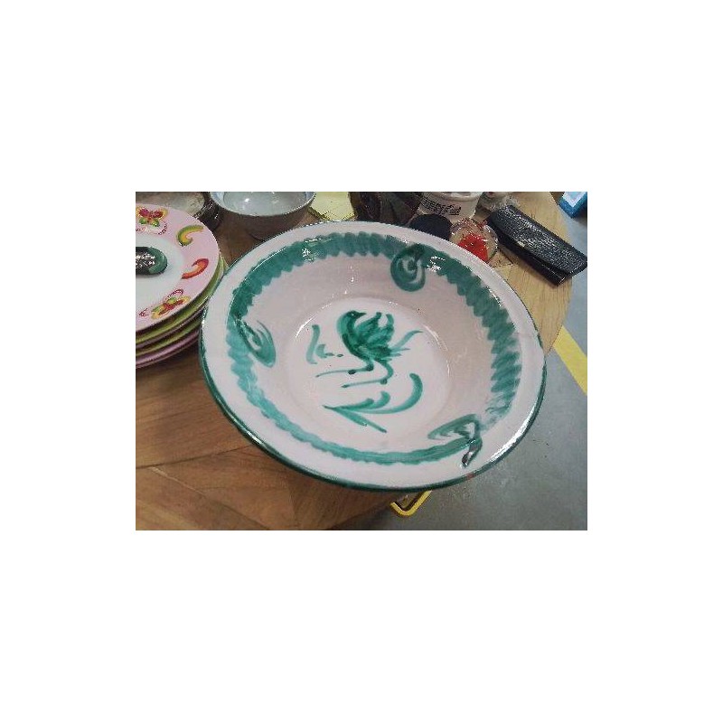 PLAT ANCIEN EMAILLE BLC VERT