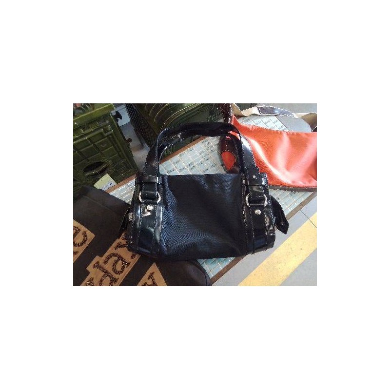 SAC A L EPAULE LANCEL NOIR TISSU