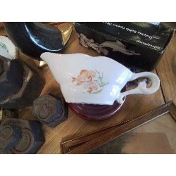 SAUCIERE DÉCOR POISSONS PORCELAINE COULEUVRE