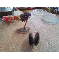 PAPILLON METAL AILES EN PIERRE D AGATHE