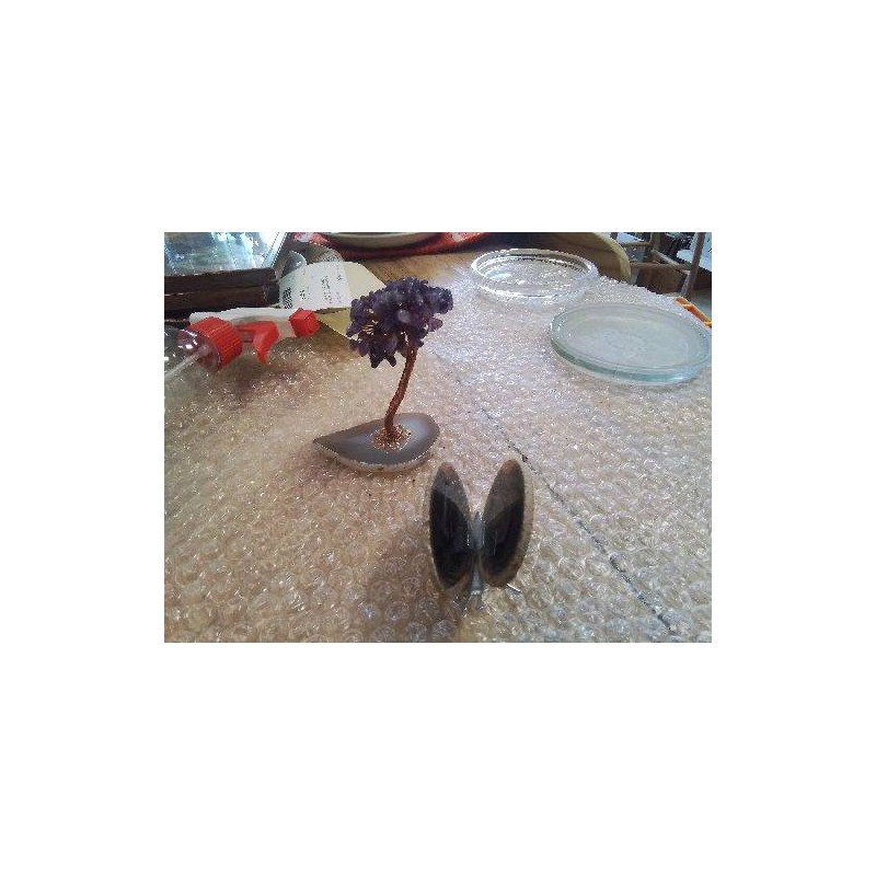 PAPILLON METAL AILES EN PIERRE D AGATHE
