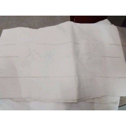DRAP ANCIEN 2 PERSONNES AJOURE BRODE