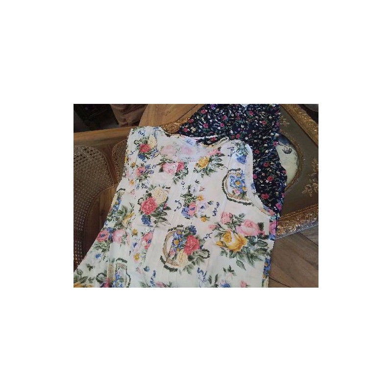 BLOUSE SANS MANCHE FLEURIE 42 C ET A
