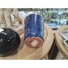 VASE TERRE CUITE ÉMAILLÉE BLEU