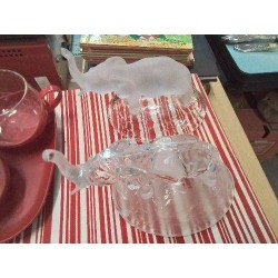 ÉLÉPHANT VERRE SUR SOCLE