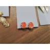 PAIRE BO A PINCE ARGENTEES EMAILLEES ORANGE VINTAGE