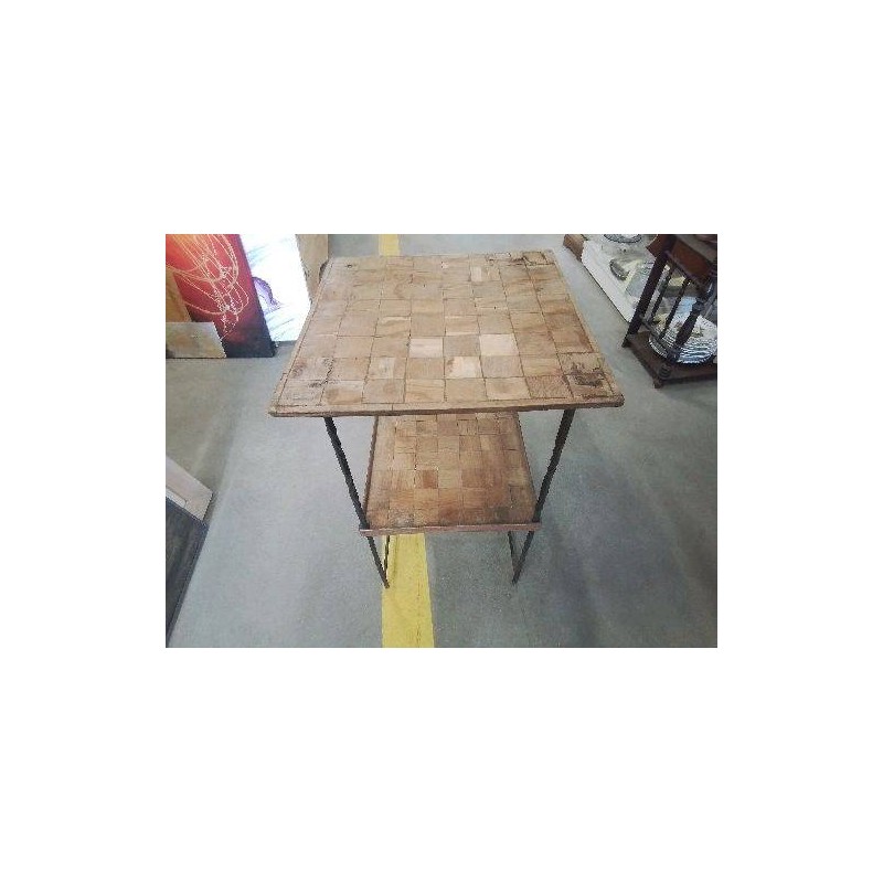 GUERIDON FF TORSADÉ CARREAUX MARQUETERIE EN L’ETAT