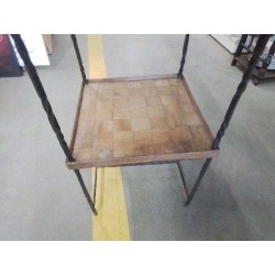 GUERIDON FF TORSADÉ CARREAUX MARQUETERIE EN L’ETAT