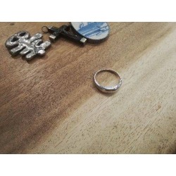BAGUE ARGT VERMEIL POINCONNEE
