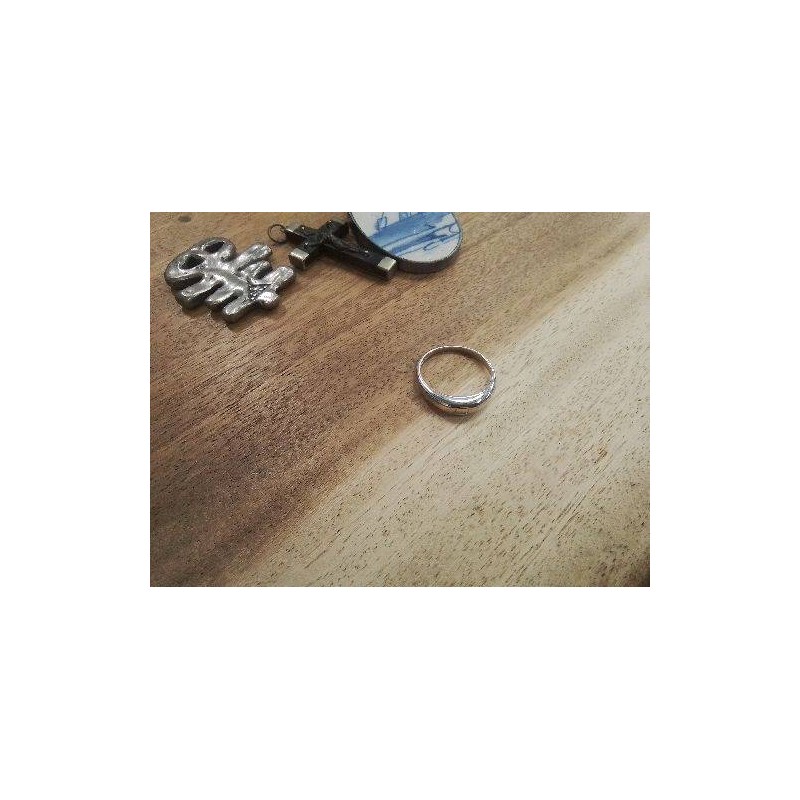 BAGUE ARGT VERMEIL POINCONNEE