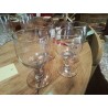LOT 4 VERRES A VIN CRISTAL ANCIENS PETITES BULLES VERRE SOUFFLÉ