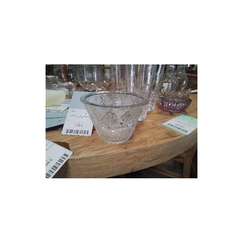 POT VINTAGE VERRE MOULÉ
