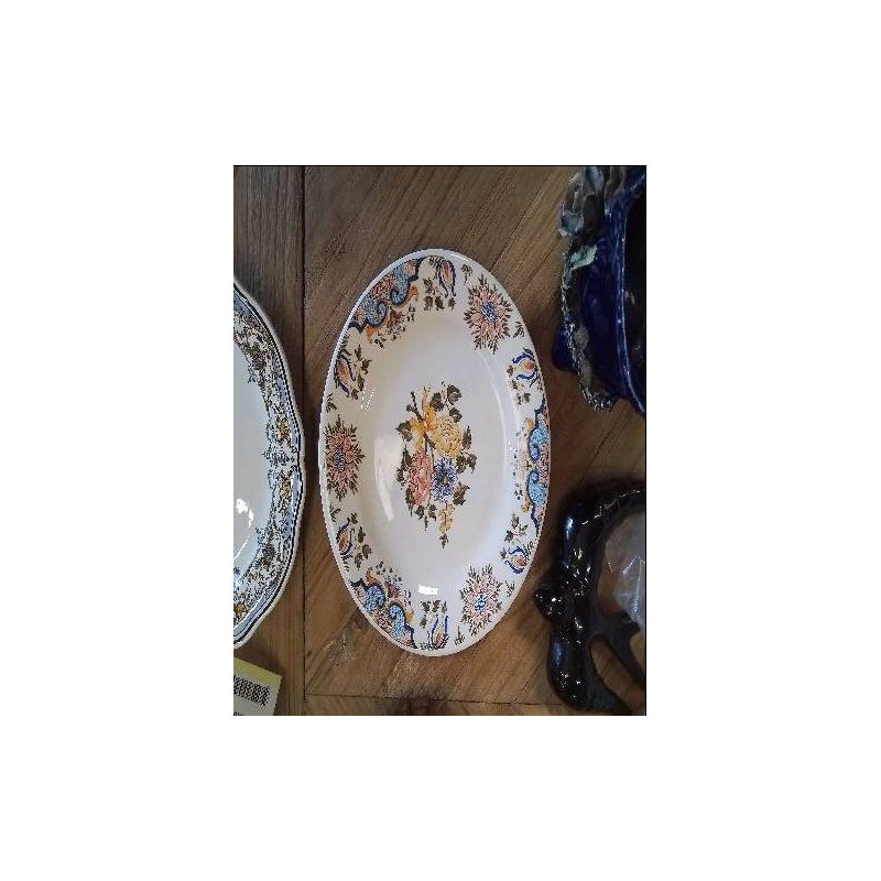 ASSIETTE GIEN DECOR BORDEAUX AU BOUQUET