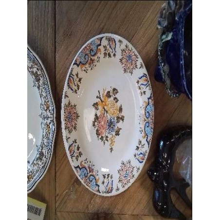 ASSIETTE GIEN DECOR BORDEAUX AU BOUQUET