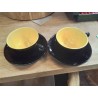 DUO TASSES JAUNE NOIR VINTAGE ITALY