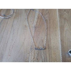 COLLIER ARGENT MAILLE PLATE CAROLINE