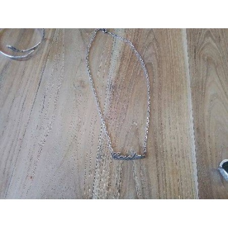 COLLIER ARGENT MAILLE PLATE CAROLINE