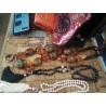 COLLIER SAUTOIR COLORIS CARAMEL GROSSES PERLES