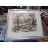AQUARELLE PAYSAGE NOIR ET BLANC E.MELOT