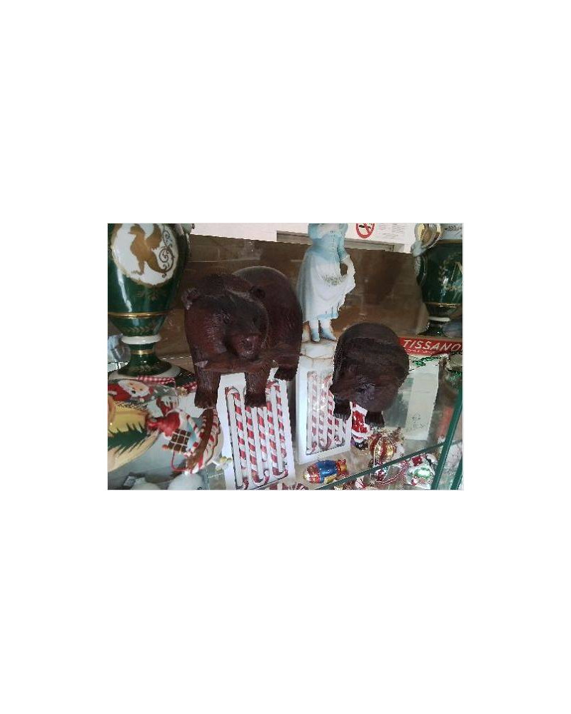 DUO OURS BOIS SCULPTÉS