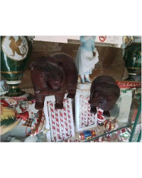 DUO OURS BOIS SCULPTÉS