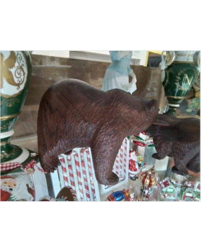 DUO OURS BOIS SCULPTÉS