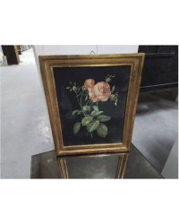 CADRE DORE FLEURS BOUTONS DE ROSES