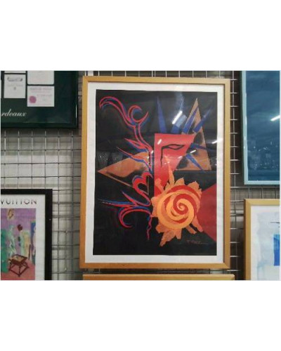 AFFICHE MODERNE T.PEREZ ENCADREE