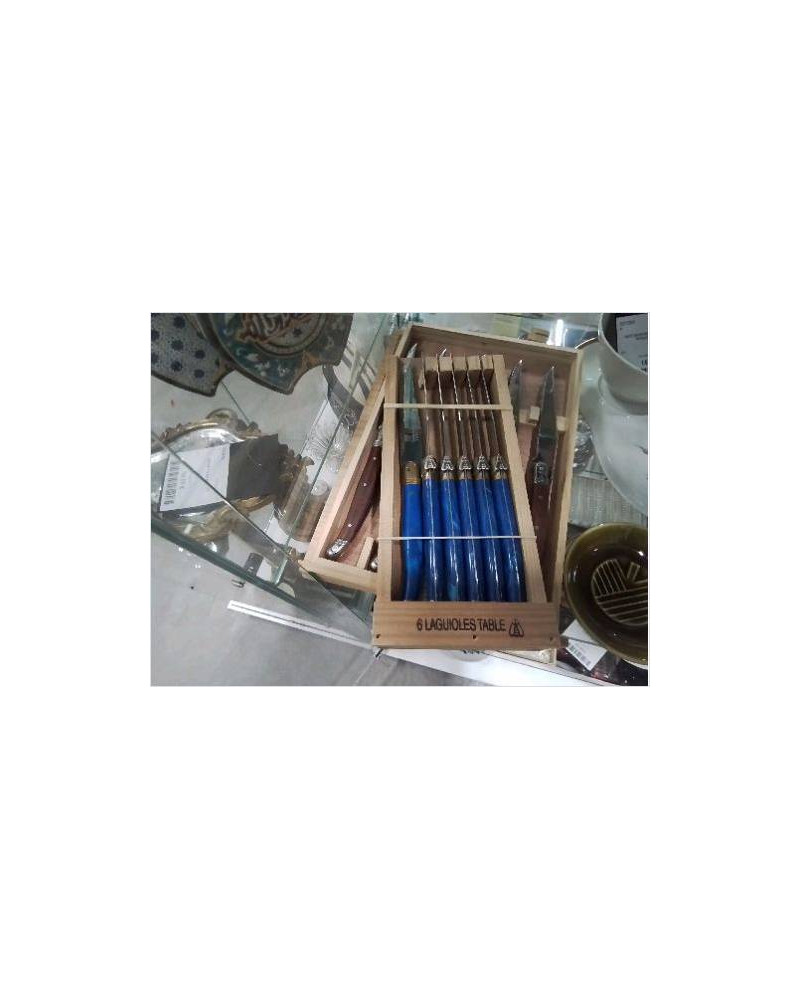 LOT 6 COUTEAUX MANCHE BLEU