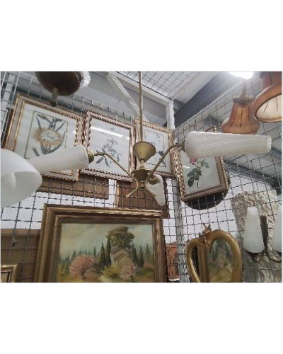 LUSTRE AN 60 3 VERRES FUSEAUX