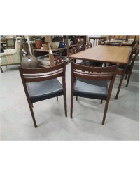 LOT 6 CHAISES TECK SCANDINAVE SKAI NOIR 