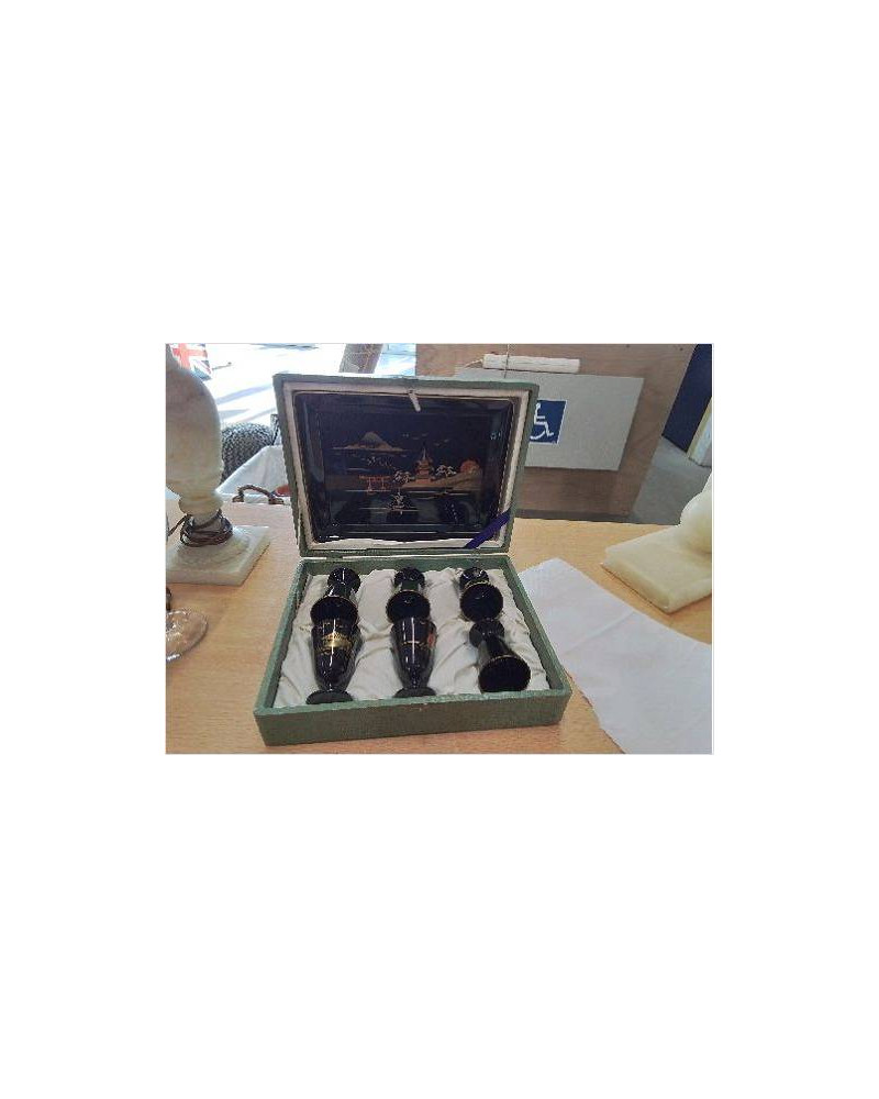 COFFRET SAKÉ BOIS LAQUÉ 1950