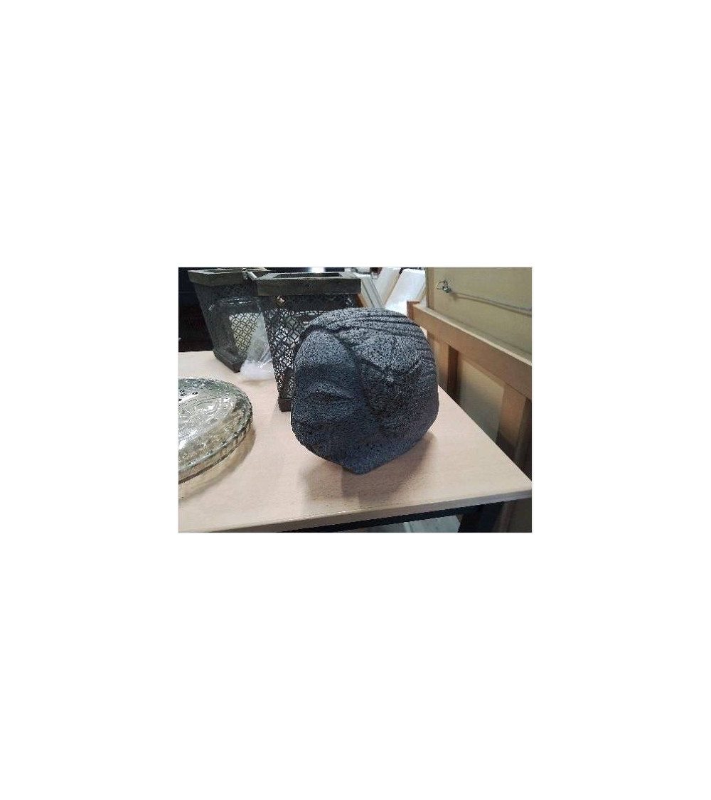 STATUE VISAGE PIERRE DE LAVE POLYNÉSIE 