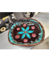 COUPE A FRUITS VALLAURIS TURQUOISE/ROSE