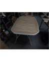 TABLE DE JARDIN PVC BLC/ COUL BOIS CLAIR PIED METAL+1 ALL+VISS