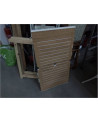 TABLE DE JARDIN PVC BLC/ COUL BOIS CLAIR PIED METAL+1 ALL+VISS