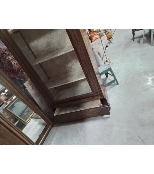 VITRINE ANC PALISSANDRE 109*40*230CM + CLE C3