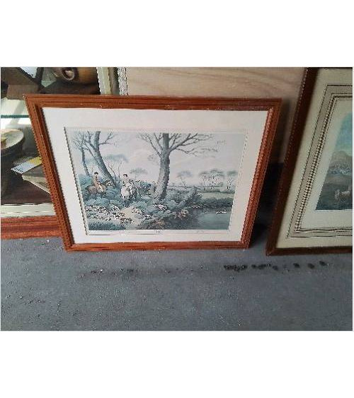 GRAVURE CHASSE AU LIEVRE