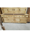 MU02-MEUBLE 4 PORTES 5 TIROIRS TECK RECYCLE 91/251/51 CM