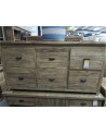 MU10-COMMODE 6 TIROIRS TECK RECYCLE 80/155/50CM