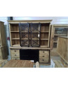 ME600-MEUBLE VITRINE 2 CORPS TECK RECYCLE 200/50/220CM