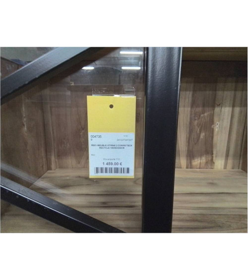 M601-MEUBLE VITRINE 2 CORPS TECK RECYCLE 150/50/220CM