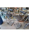 TABOURET HAUT MANGE DEBOUT CHROME GRIS