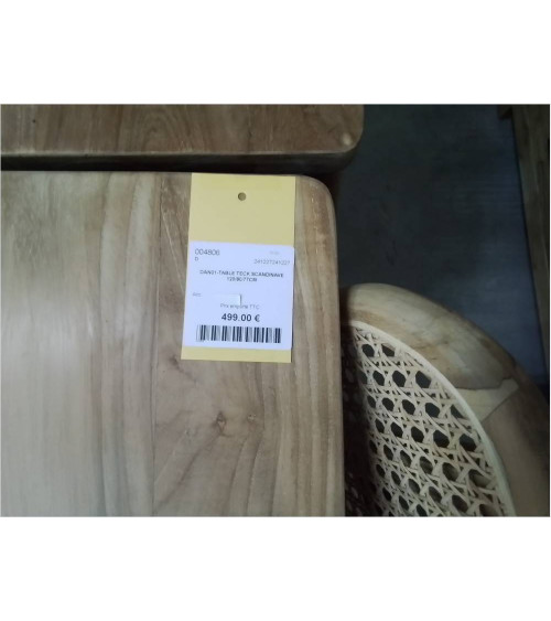 DAN01-TABLE TECK SCANDINAVE 120/80/77CM